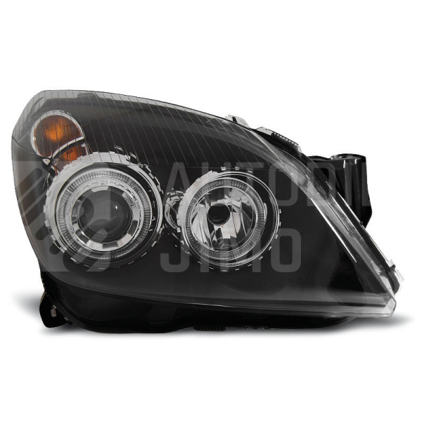 Přední světla, lampy Angel Eyes Opel Astra H 04-09 černá H7