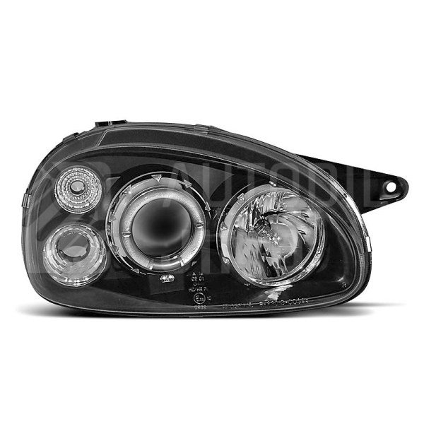 Přední světla, lampy Angel Eyes Opel Corsa B, Combo B 93-00 černá H1