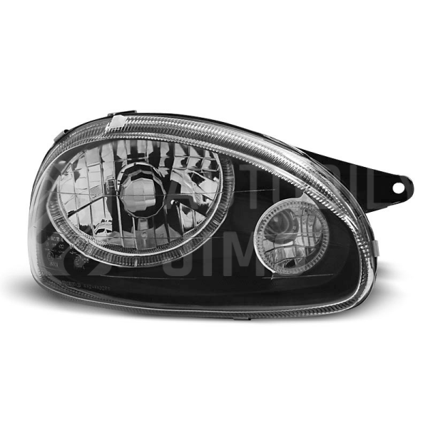 Přední světla, lampy Angel Eyes Opel Corsa B, Combo B 93-00 černá H4