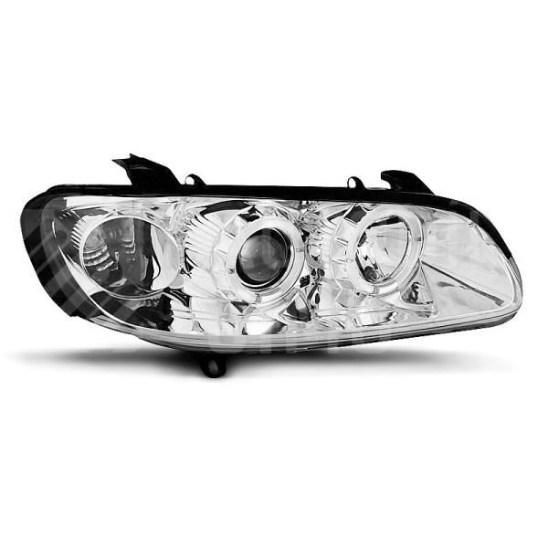 Přední světla, lampy Angel Eyes Opel Omega B 94-99 chromové H1