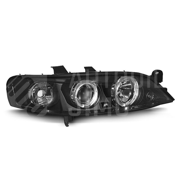 Přední světla, lampy Angel Eyes Opel Vectra B 99-02 černá H1