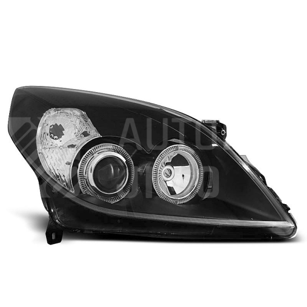 Přední světla, lampy Angel Eyes Opel Vectra C 05-08 černá