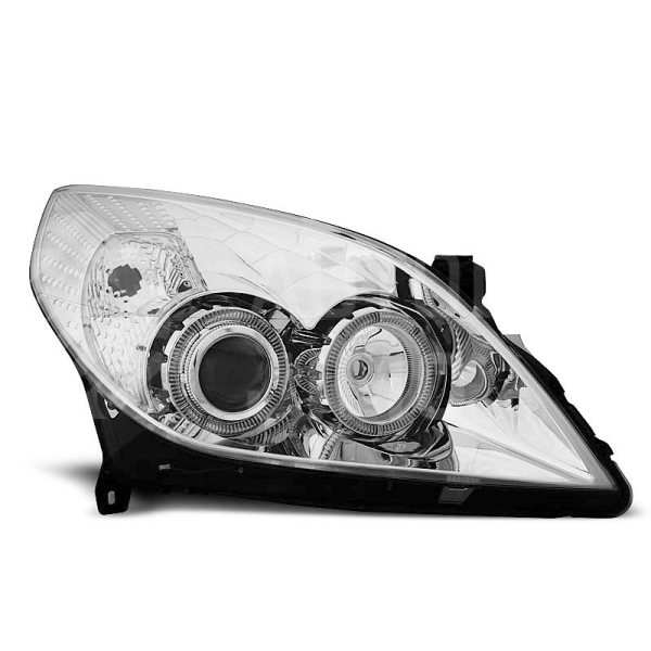 Přední světla, lampy Angel Eyes Opel Vectra C 05-08 chromová