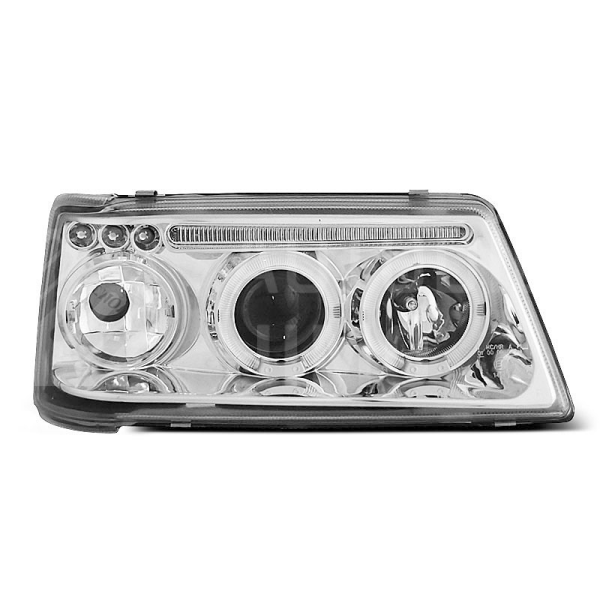 Přední světla, lampy Angel Eyes Peugeot 205 83-96 chromové  H1 Přední světla, lampy Angel Eyes Peugeot 205 83-96 chromové  H1