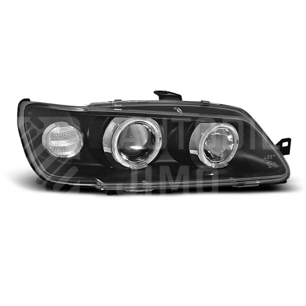 Přední světla, lampy Angel Eyes Peugeot 306 93-97 černé H1 Přední světla, lampy Angel Eyes Peugeot 306 93-97 černé H1