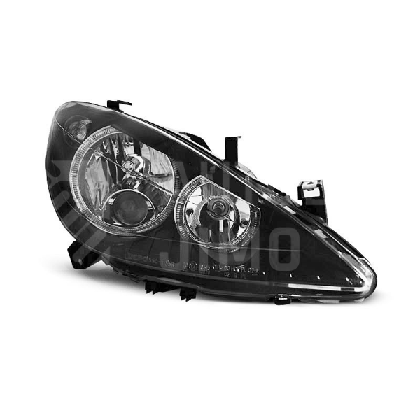 Přední světla, lampy Angel Eyes Peugeot 307 01-05 černé, s mlhovkami,H7 Přední světla, lampy Angel Eyes Peugeot 307 01-05 černé, s mlhovkami,H7