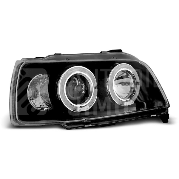 Přední světla, lampy Angel Eyes Renault Clio I 90-96 černé H1
