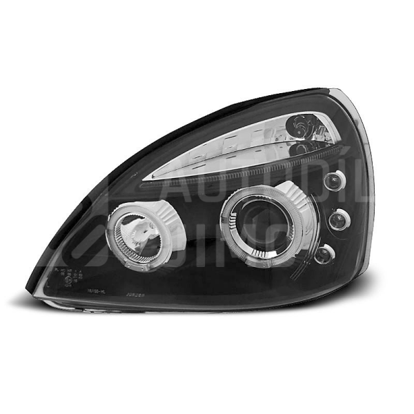 Přední světla, lampy Angel Eyes Renault Clio II 01-08 černé H1