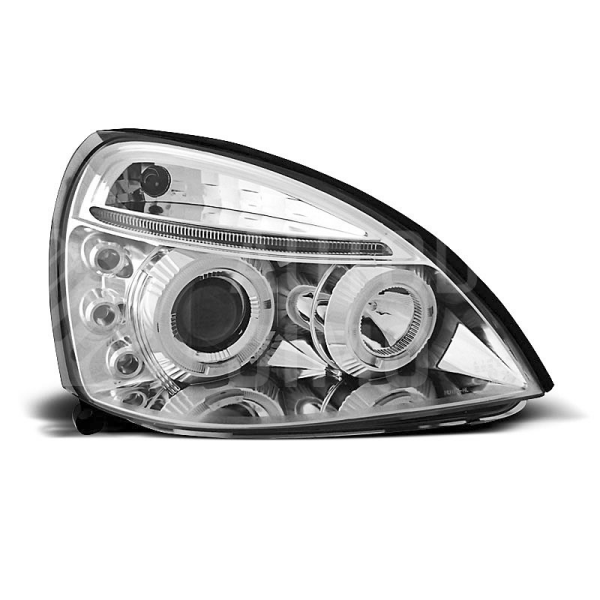 Přední světla, lampy Angel Eyes Renault Clio II 01-08 chromové H1