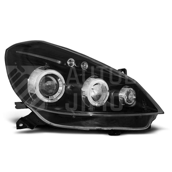 Přední světla, lampy Angel Eyes Renault Clio II 05-09 černé H1 Přední světla, lampy Angel Eyes Renault Clio II 05-09 černé H1