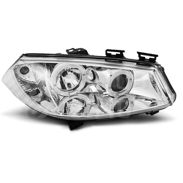 Přední světla, lampy Angel Eyes Renault Megane 02-05 chromové H1 Přední světla, lampy Angel Eyes Renault Megane 02-05 chromové H1