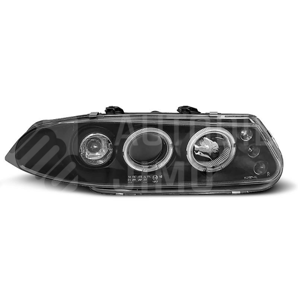 Přední světla, lampy Angel Eyes Rover 200 95-00 černé H1