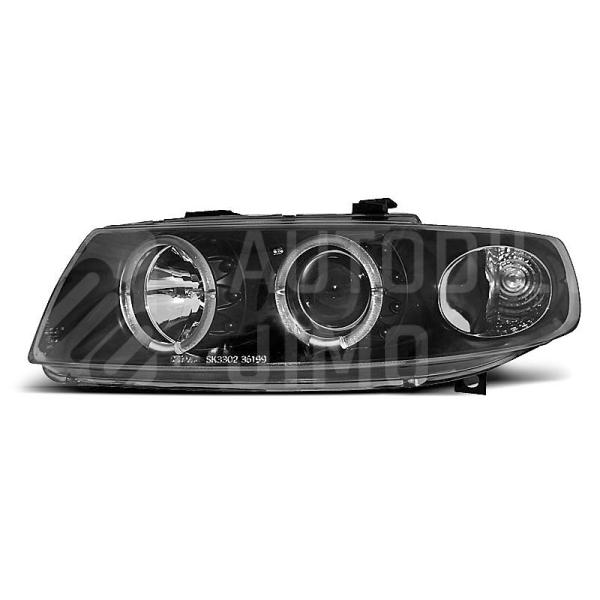 Přední světla, lampy Angel Eyes Seat Toledo, Leon 99-05 černé H1