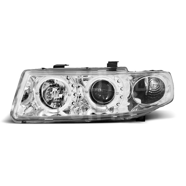 Přední světla, lampy Angel Eyes Seat Toledo, Leon 99-05 chromové H1