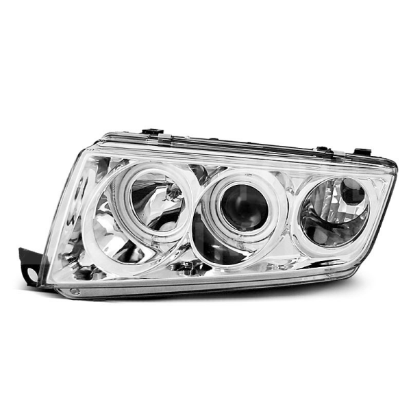 Přední světla, lampy Angel Eyes Škoda Fabia I 99-08 chromová 