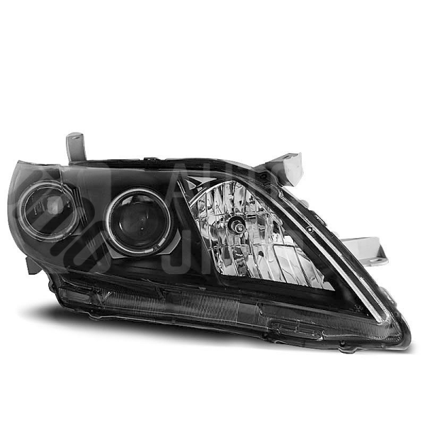 Přední světla, lampy Angel Eyes Toyota Camry 6 XV40 06-09 černé