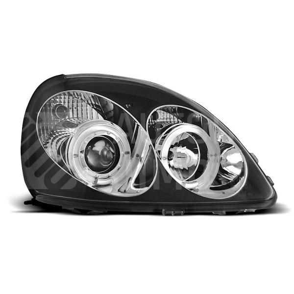 Přední světla, lampy Angel Eyes Toyota Yaris 99-03 černá H1