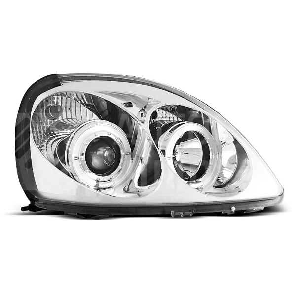 Přední světla, lampy Angel Eyes Toyota Yaris 99-03 chromové H1