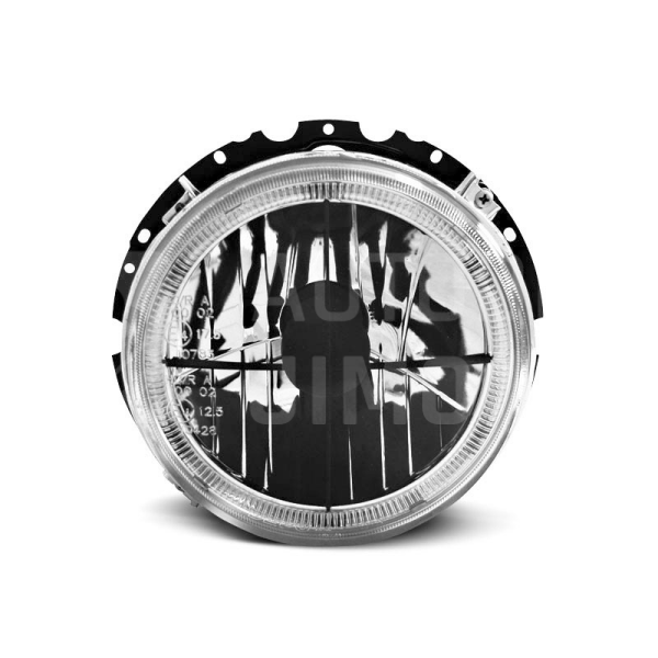 Přední světla, lampy Angel Eyes VW Golf I, 74-83 chromová H4, black cross
