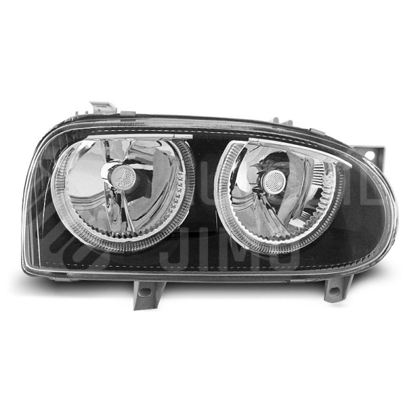 Přední světla, lampy Angel Eyes VW Golf III 91-97 černá H7