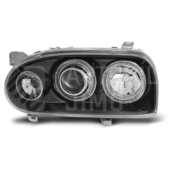 Přední světla, lampy Angel Eyes VW Golf III 91-97 černá 