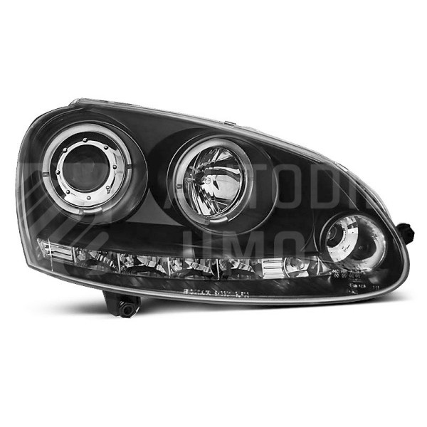 Přední světla, lampy Angel Eyes VW Golf V 03-08 černá H1 Přední světla, lampy Angel Eyes VW Golf V 03-08 černá H1