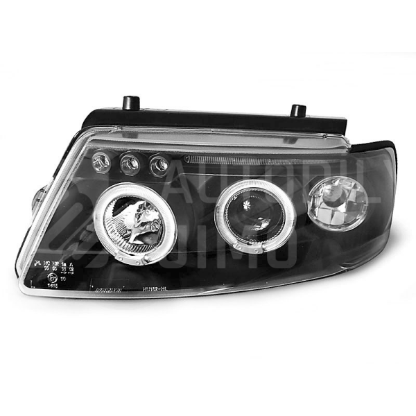 Přední světla, lampy Angel Eyes VW Passat B5 96-00 černá H1, diody Přední světla, lampy Angel Eyes VW Passat B5 96-00 černá H1, diody
