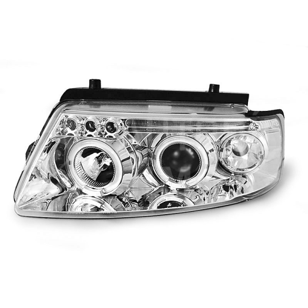 Přední světla, lampy Angel Eyes VW Passat B5 96-00 chromová H1, diody Přední světla, lampy Angel Eyes VW Passat B5 96-00 chromová H1, diody