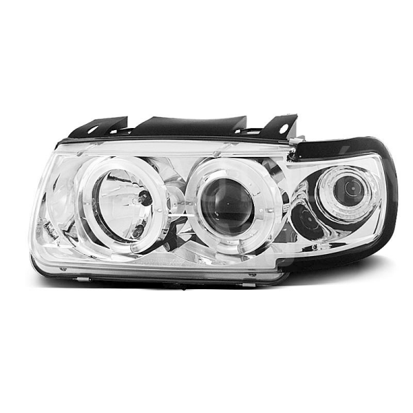 Přední světla, lampy Angel Eyes VW Polo 6N 94-99 chromová H1 Přední světla, lampy Angel Eyes VW Polo 6N 94-99 chromová H1