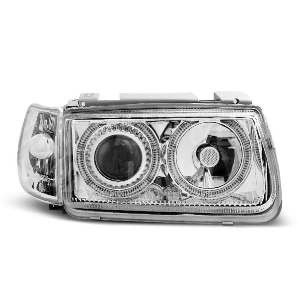 Přední světla, lampy Angel Eyes VW Polo 6N 94-99 chromová H7 Přední světla, lampy Angel Eyes VW Polo 6N 94-99 chromová H7