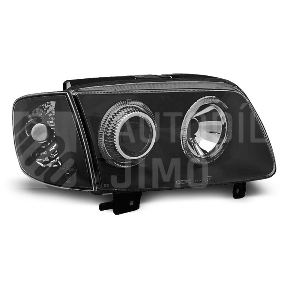 Přední světla, lampy Angel Eyes VW Polo 6N2 99-01 černá H7 Přední světla, lampy Angel Eyes VW Polo 6N2 99-01 černá H7
