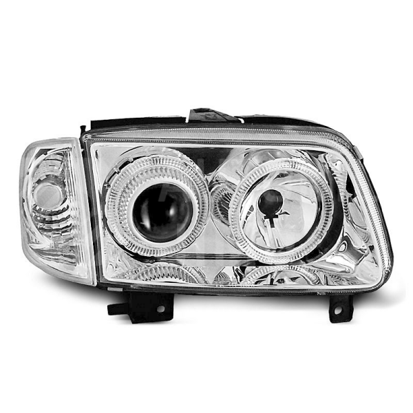 Přední světla, lampy Angel Eyes VW Polo 6N2 99-01 chromové H7 Přední světla, lampy Angel Eyes VW Polo 6N2 99-01 chromové H7