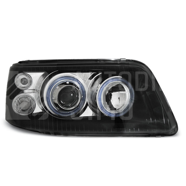 Přední světla, lampy Angel Eyes VW T5 Transporter, Multivan 03-09 černá
