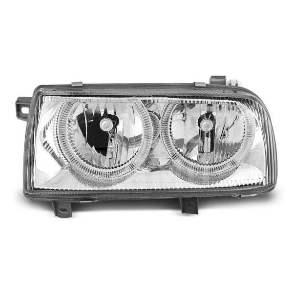 Přední světla, lampy Angel Eyes VW Vento 92-98 chromové H7