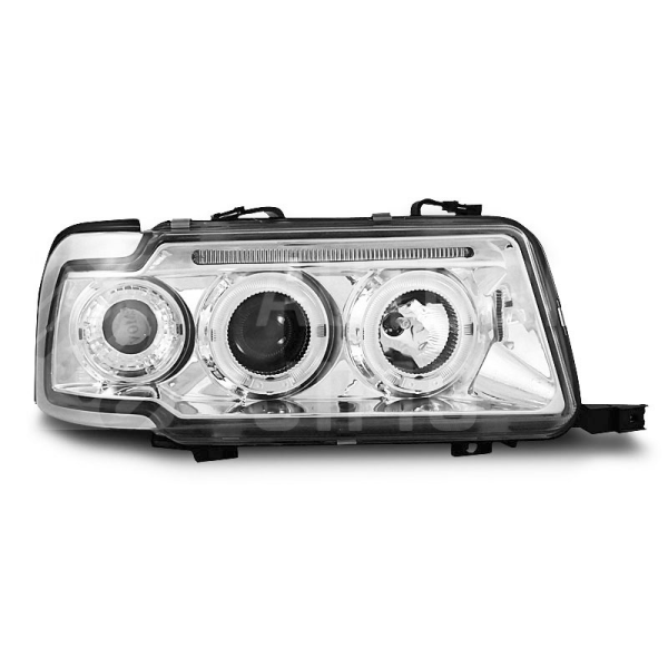 Přední světla, lampy AUDI 80 B4-ANGEL EYES Chromová Přední světla, lampy AUDI 80 B4-ANGEL EYES Chromová