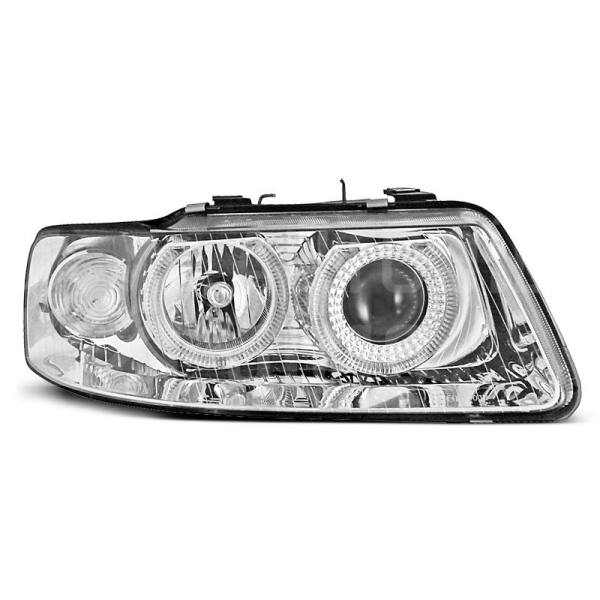 Přední světla, lampy AUDI A3 00-03 - ANGEL EYES Chromová Přední světla, lampy AUDI A3 00-03 - ANGEL EYES Chromová