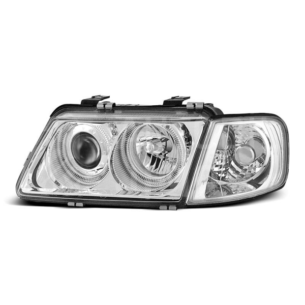 Přední světla, lampy AUDI A3 96-00 - ANGEL EYES Chromová Přední světla, lampy AUDI A3 96-00 - ANGEL EYES Chromová
