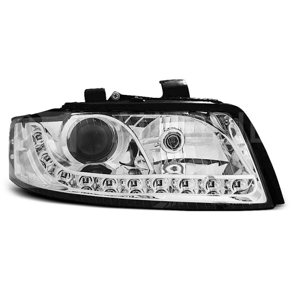Přední světla, lampy AUDI A4 B6 00-04 - DAYLIGHT, chromové, H7 Přední světla, lampy AUDI A4 B6 00-04 - DAYLIGHT, chromové, H7