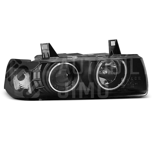Přední světla, lampy BMW E36 Angel Eyes, CCFL černé H3/H1 Přední světla, lampy BMW E36 Angel Eyes, CCFL černé H3/H1