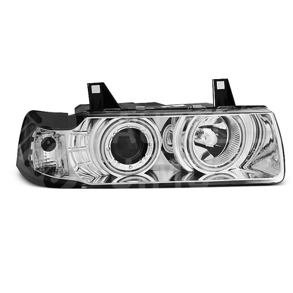 Přední světla, lampy BMW E36 Angel Eyes CCFL chromové H3/H1 Přední světla, lampy BMW E36 Angel Eyes CCFL chromové H3/H1