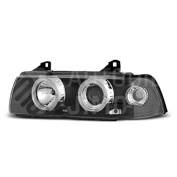 Přední světla, lampy BMW E36 ANGEL EYES Černá Přední světla, lampy BMW E36 ANGEL EYES Černá