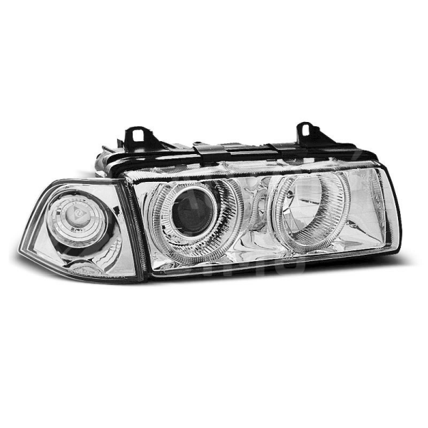 Přední světla, lampy BMW E36 Coupe/Cabrio, ANGEL EYES Chromová H7 Přední světla, lampy BMW E36 Coupe/Cabrio, ANGEL EYES Chromová H7