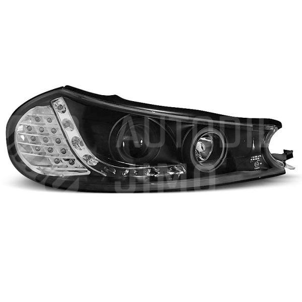 Přední světla, lampy Ford Mondeo 96-00 Day light, LED blinkr, černá Přední světla, lampy Ford Mondeo 96-00 Day light, LED blinkr, černá