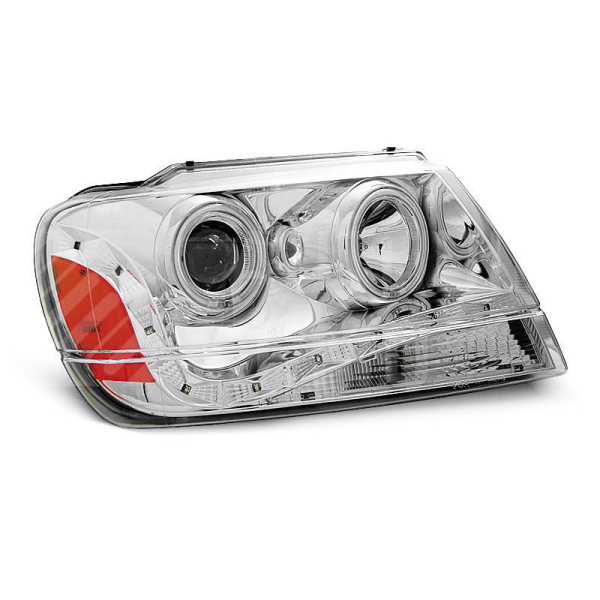 Přední světla, lampy Jeep Grand Cherokee 99-05 Day light chromová