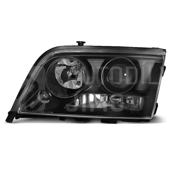 Přední světla, lampy Mercedes Benz C W202 93-00 černá H7