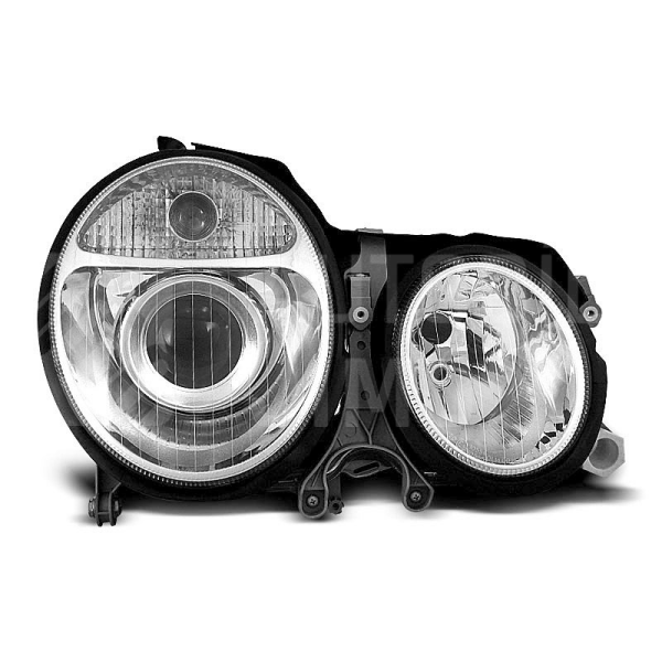 Přední světla, lampy Mercedes Benz E W210 99-03 chromová