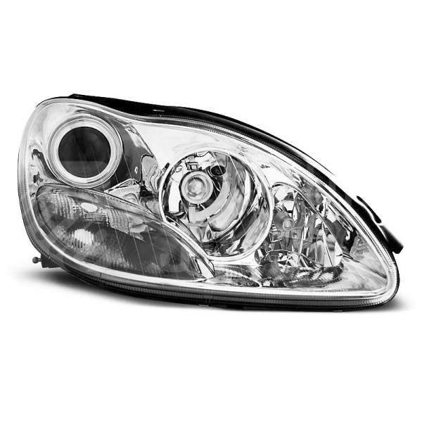 Přední světla, lampy Mercedes Benz S W220 98-05 chromová H7, el.naklápění