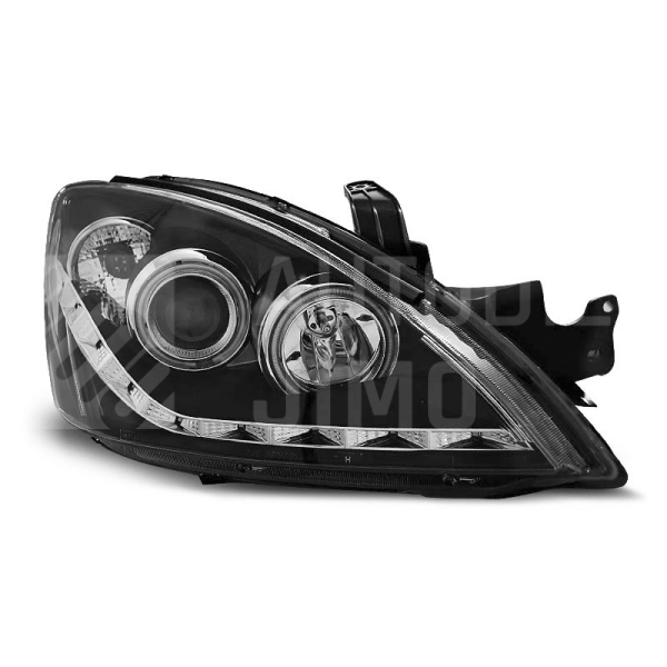 Přední světla, lampy Mitsubishi Lancer 04-07 Day light, Angel Eyes černé