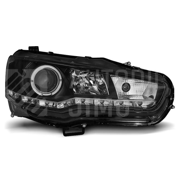 Přední světla, lampy Mitsubishi Lancer 08-11 Day light, černé