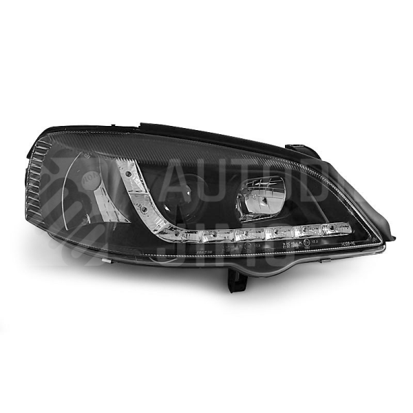 Přední světla, lampy Opel Astra G 98-08 Day light černé 